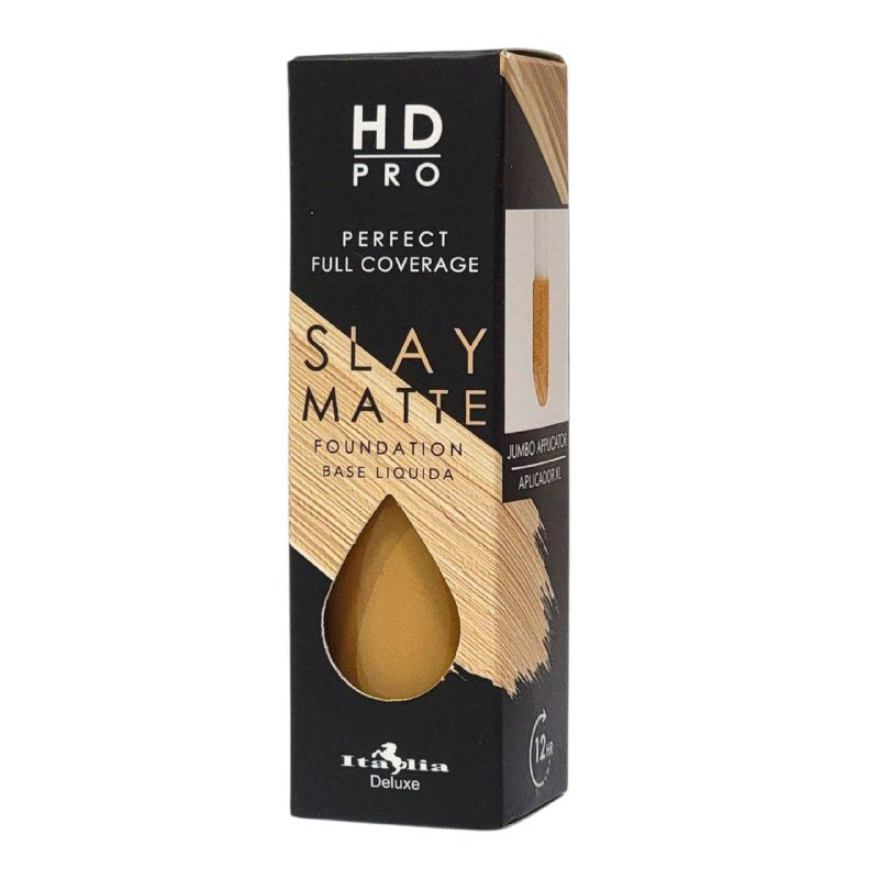 BASE DE MAQUILLAJE LIQUIDA LIVIANA LIBRE DE ACEITE ACABADO MATE TONO 7B GOLDEN CARAMEL ITALIA DELUXE HD PRO PERFECT FULL COVERAGE SLAY MATTE 30ML