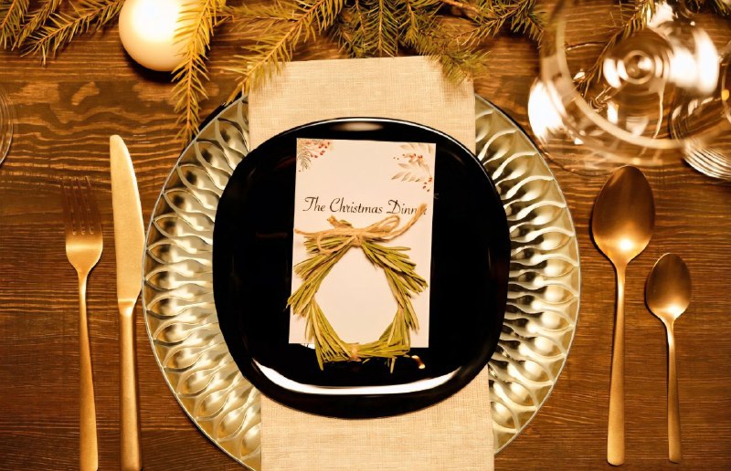 PLATO DE CARGA DECORATIVO NAVIDEÑO REDONDO DORADO 32X32CM