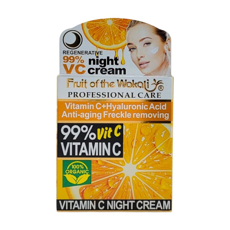 CREMA FACIAL DE NOCHE REGENERATIVA CON VITAMINA C FRUIT OF THE WOKALI 50G