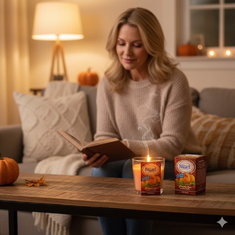 VELA AROMATICA DE CALABAZA Y ESPECIAS WIZARD 85G