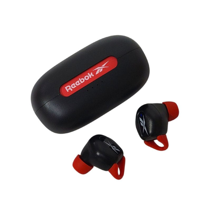 AUDIFONOS AURICULARES INALAMBRICOS DEPORTIVOS, BATERIA 7H, 3 CARGAS ADICIONALES EN ESTUCHE, AJUSTE DEPORTIVO, CONTROL TACTIL REEBOK