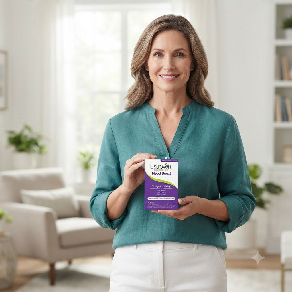 SUPLEMENTO NATURAL MOOD BOOST ALIVIO DE LA MENOPAUSIA E IMPULSO DEL ESTADO DE ÁNIMO ESTROVEN CONT. 30 CÁPSULAS