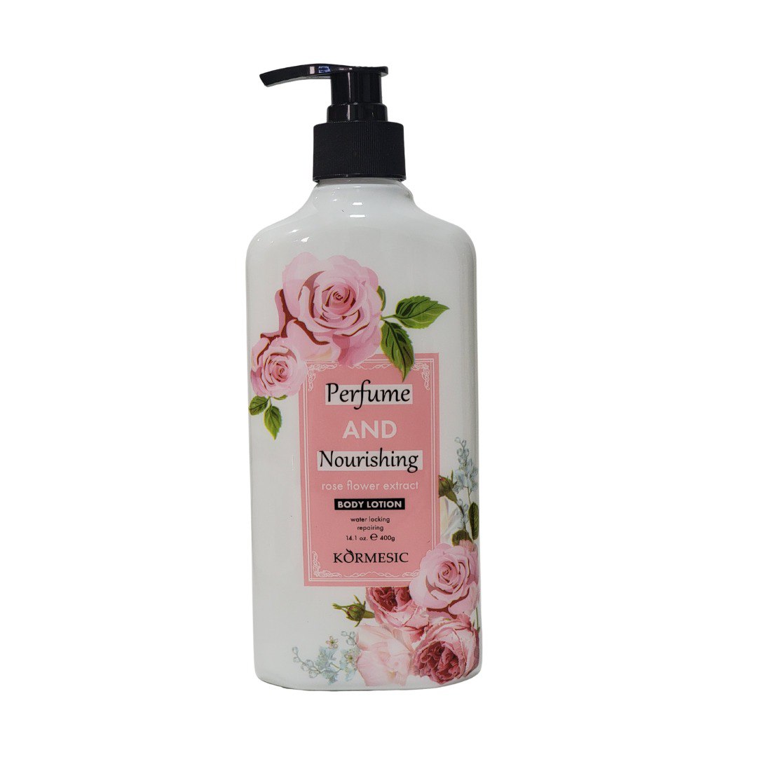 CREMA CORPORAL PERFUMADA Y NUTRITIVA CON EXTRACTO DE FLOR DE ROSA KORMESIC 400G
