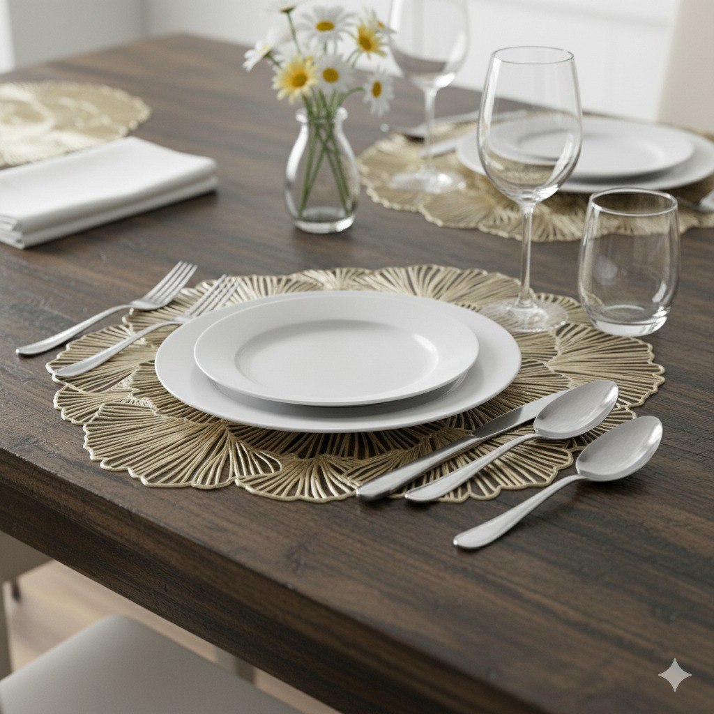 MANTEL PARA MESA COMEDOR EN FORMA DE ROSA CASABELLA 38CM