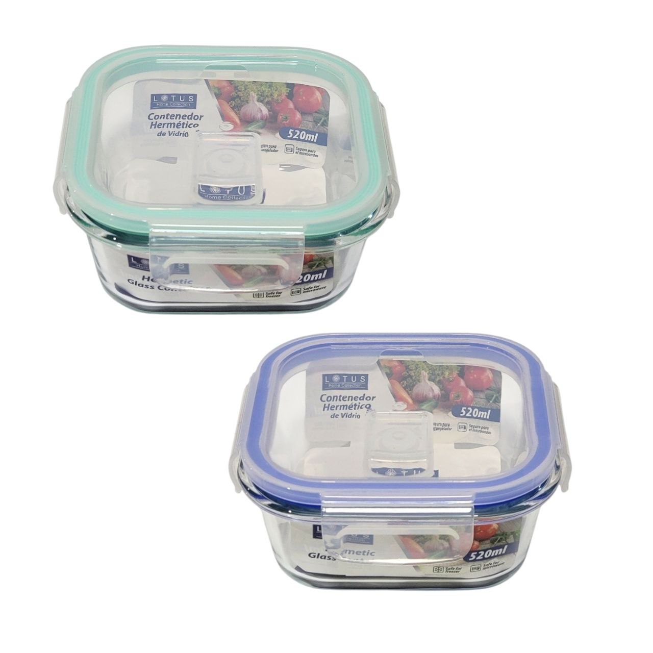 RECIPIENTE PANA CONTENEDOR HERMETICO DE VIDRIO LOTUS 6X13X13CM