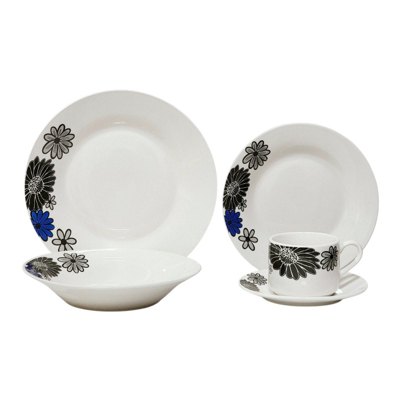 JUEGO DE PLATOS VAJILLA DE PORCELANA CON DISEÑO FLORAL 20PCS ROYAL LINE