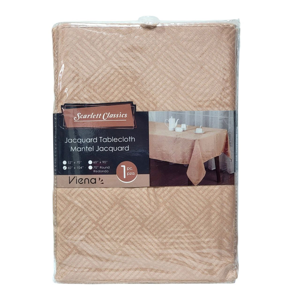 MANTEL DE TELA LISA VIENA JACQUARD SCARLETT CLASSICS 152.4X264.16CM