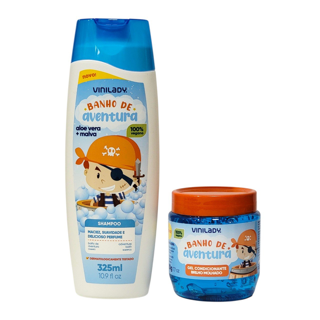 SET DE SHAMPOO Y GEL ACONDICIONADOR PARA BEBÉ BAÑO DE AVENTURA VINILADY 320ML + 220G