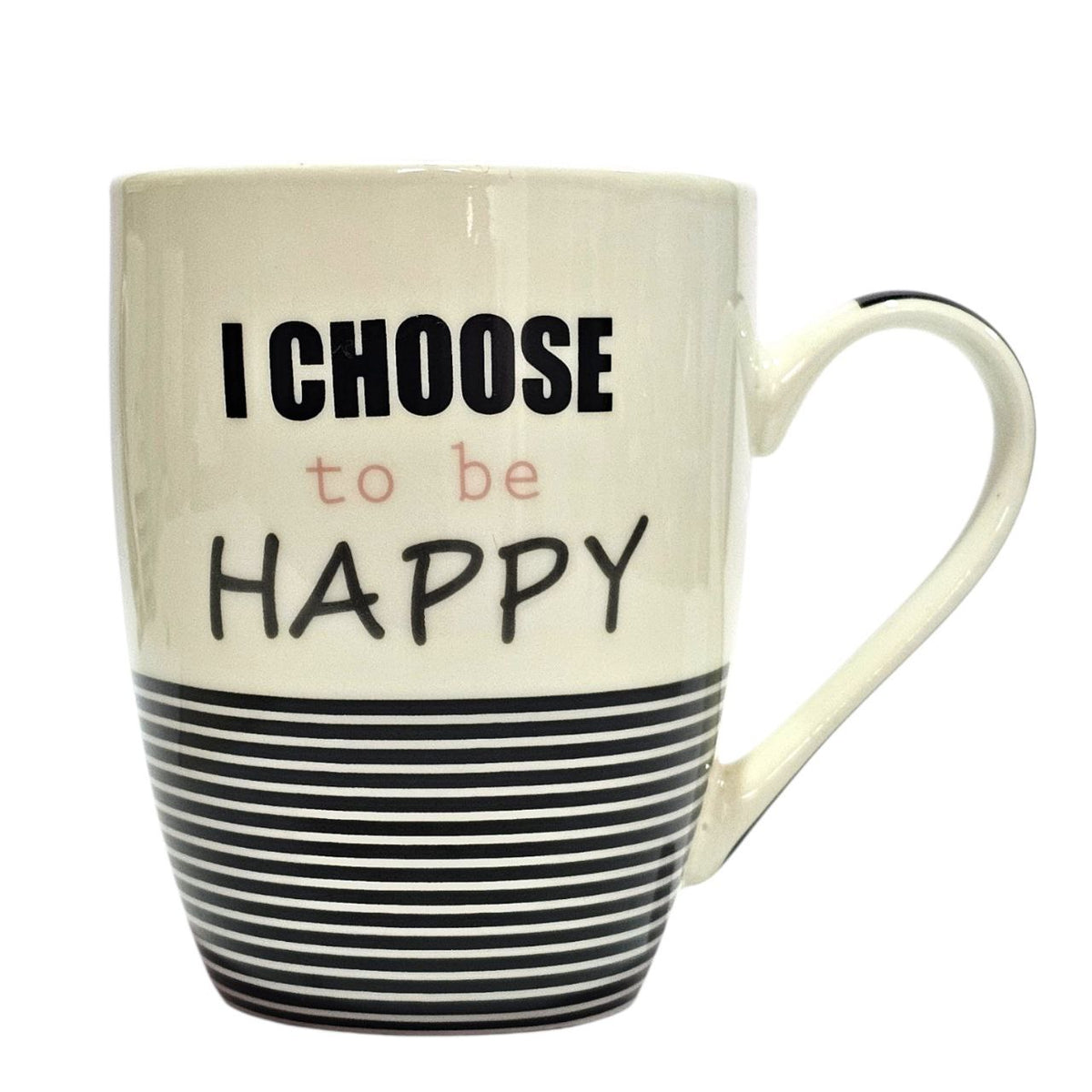 TAZAS DISEÑO ALEGRE EN BLANCO, ROSA Y NEGRO 9CM