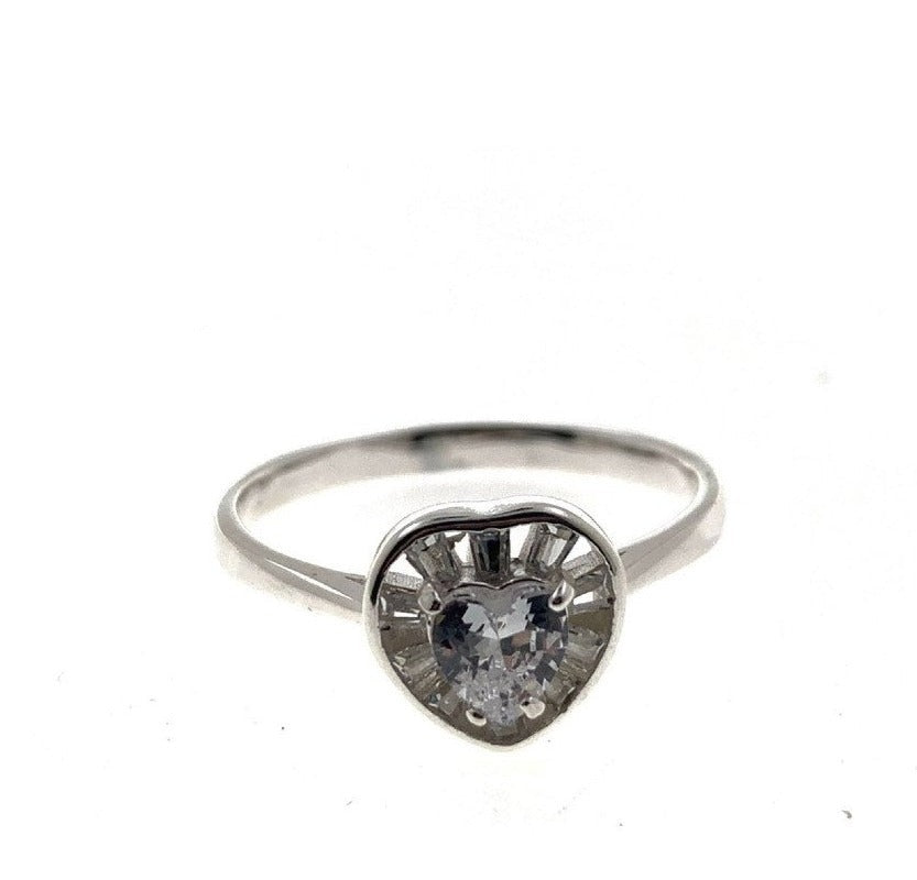PANI1478 ANILLO PIEDRA FORMA DE CORAZON, PLATA 925