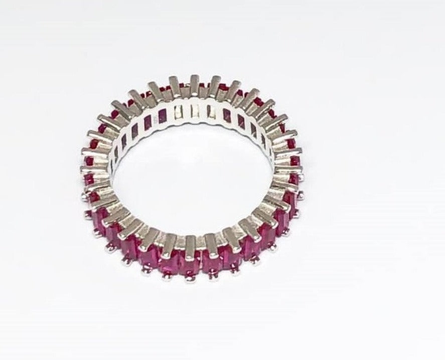 PANI626 ANILLO CIRCONES FUCSIA, PLATA 925