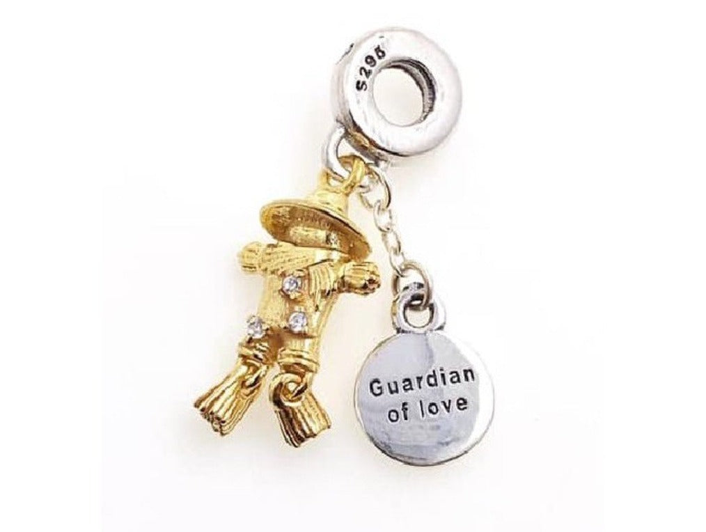PCHARM323 COLGANTE DE ESPANTAPAJARO CON FRASE GUARDIAN DEL AMOR SAN VALENTIN