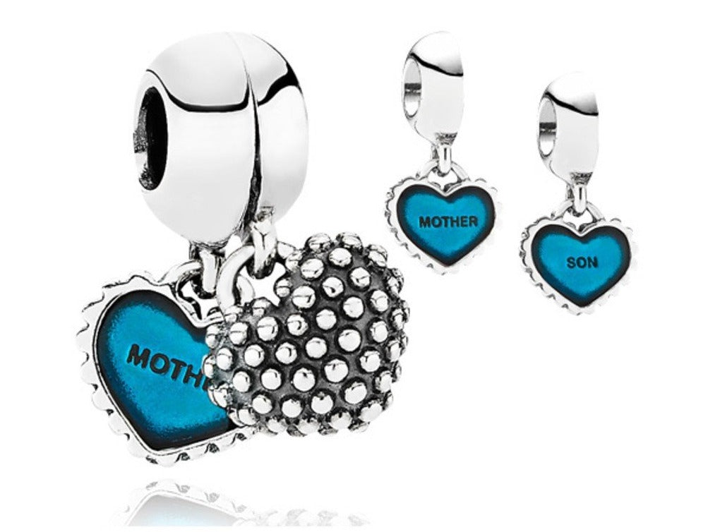 PCHARM521 COLGANTE DOBLE DE CORAZON CON FRASE MADRE, HIJO
