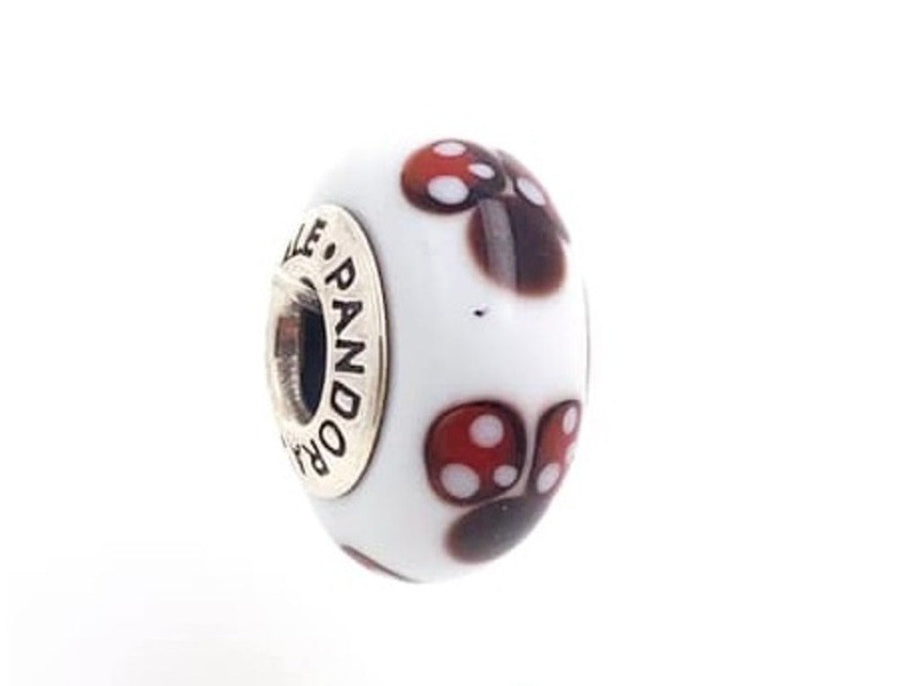 PCHARM948 CRISTAL DE MURANO BLANCO CON CABEZA DE MINNIE MOUSE