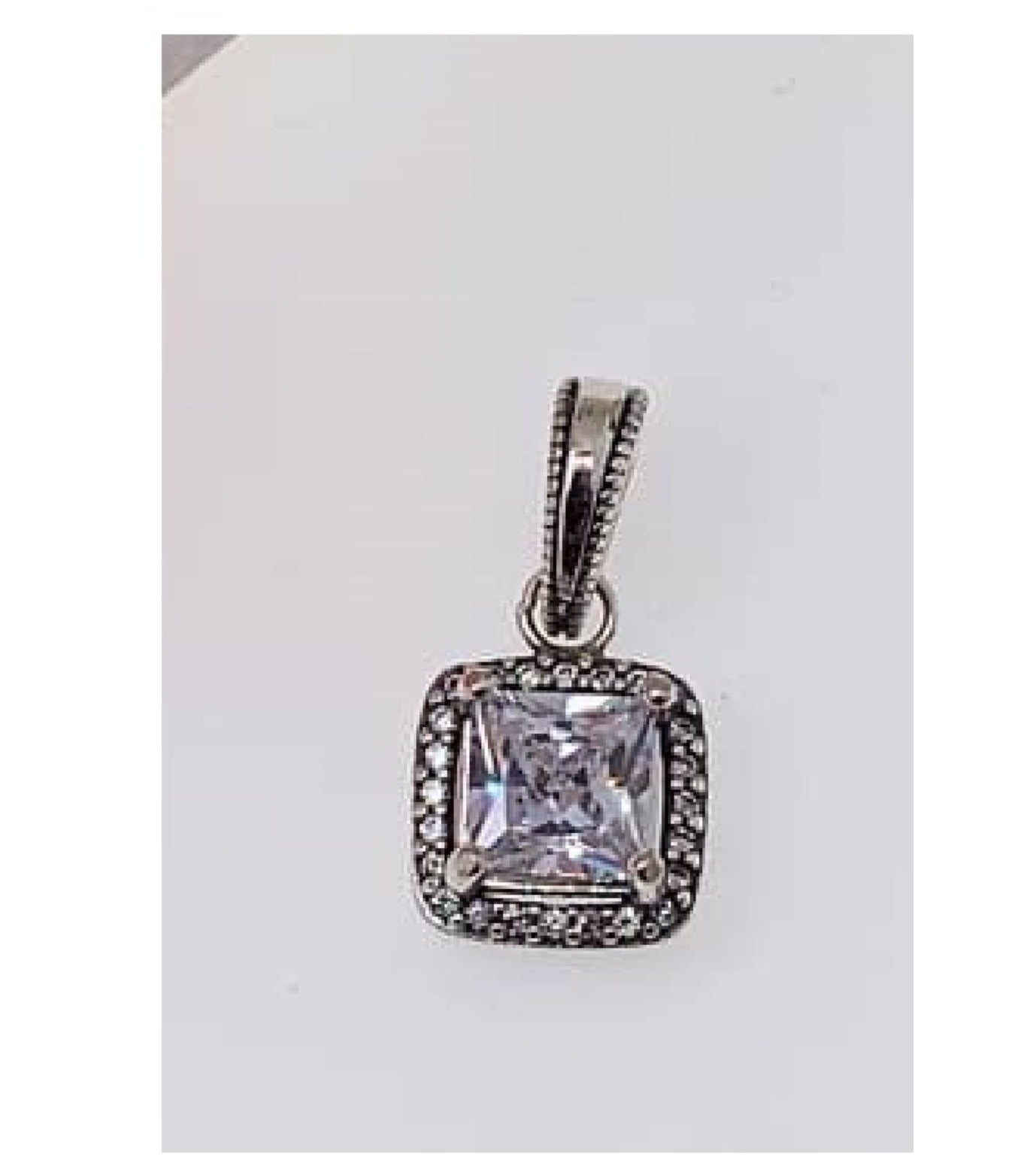 PDIJE1244 DIAMANTE CUADRADO TRANSPARENTE PLATA 925