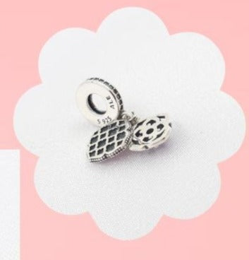 PCHARM2648 COLGANTE DOBLE DE FLOR CON UN CIRCON EN MEDIO