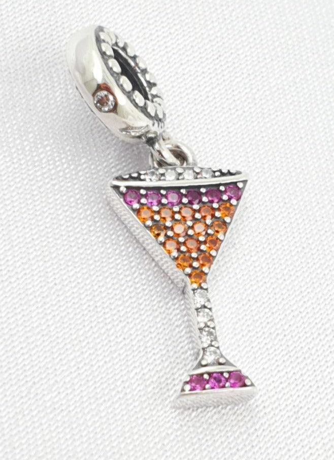 PCHARM2645 COLGANTE DE COPA DE COCTEL CON CIRCONES DE COLORES