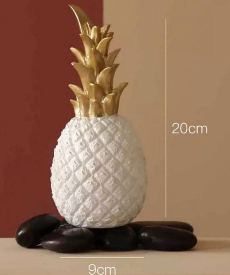 DECORACION ADORNO DE PIÑA PARA EL HOGAR, COLOR BLANCO 20X11CM