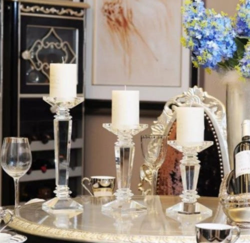 DECORACION ADORNO CANDELABRO 3 PIEZAS PORTA VELAS DE LUJO