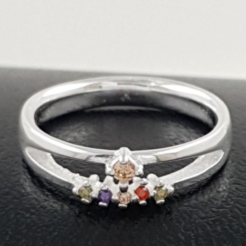 PANI1808F ANILLO CON CIRCONES DE COLORES, PLATA 925