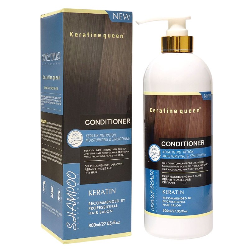 ACONDICIONADOR DE QUERATINA HIDRATANTE REPARA EL CABELLO FRAGIL KERATINE QUEEN 800ML
