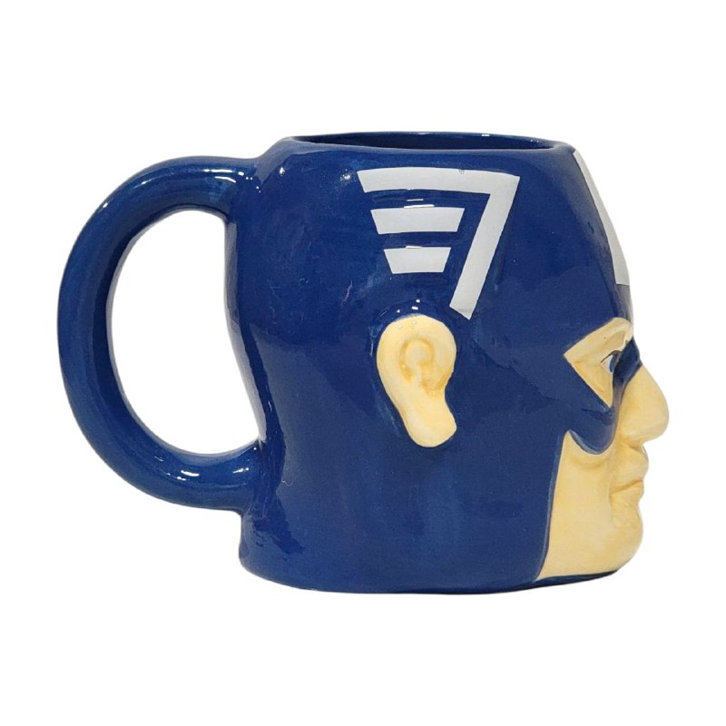 TAZA DE CERAMICA, RESISTENTE AL CALOR, MANGO CREATIVO DISEÑO ABS MARVEL CAPITAN AMERICA
