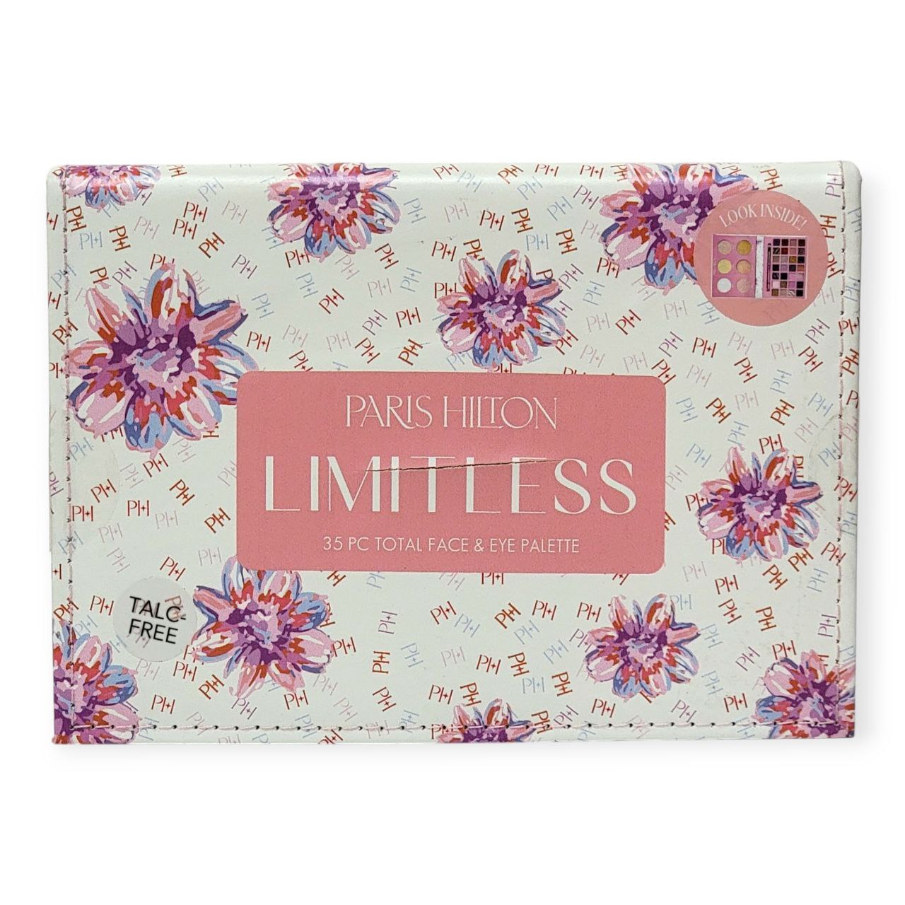 POLVOS EN PALETA PARA EL ROSTRO Y OJOS 35 TONOS, POLVOS COMPACTOS 1GX27, ILUMINADOR 3GX6, TONOS BRILLANTES 1G, PINCEL DE MEZCLA ORIGINAL PARIS HILTON LIMITLESS