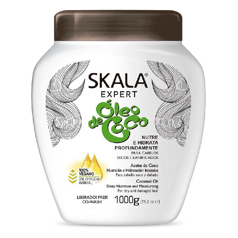 TRATAMIENTO CAPILAR EN CREMA ACONDICIONADORA Y CREMA PARA PEINAR NUTRE E HIDRATA PROFUNDAMENTE CON ACEITE DE COCO SKALA EXPERT 1000G