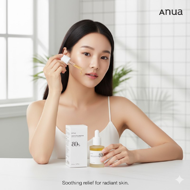 AMPOLLA FACIAL COREANA HIDRATANTE Y CALMANTE ANUA 30ML