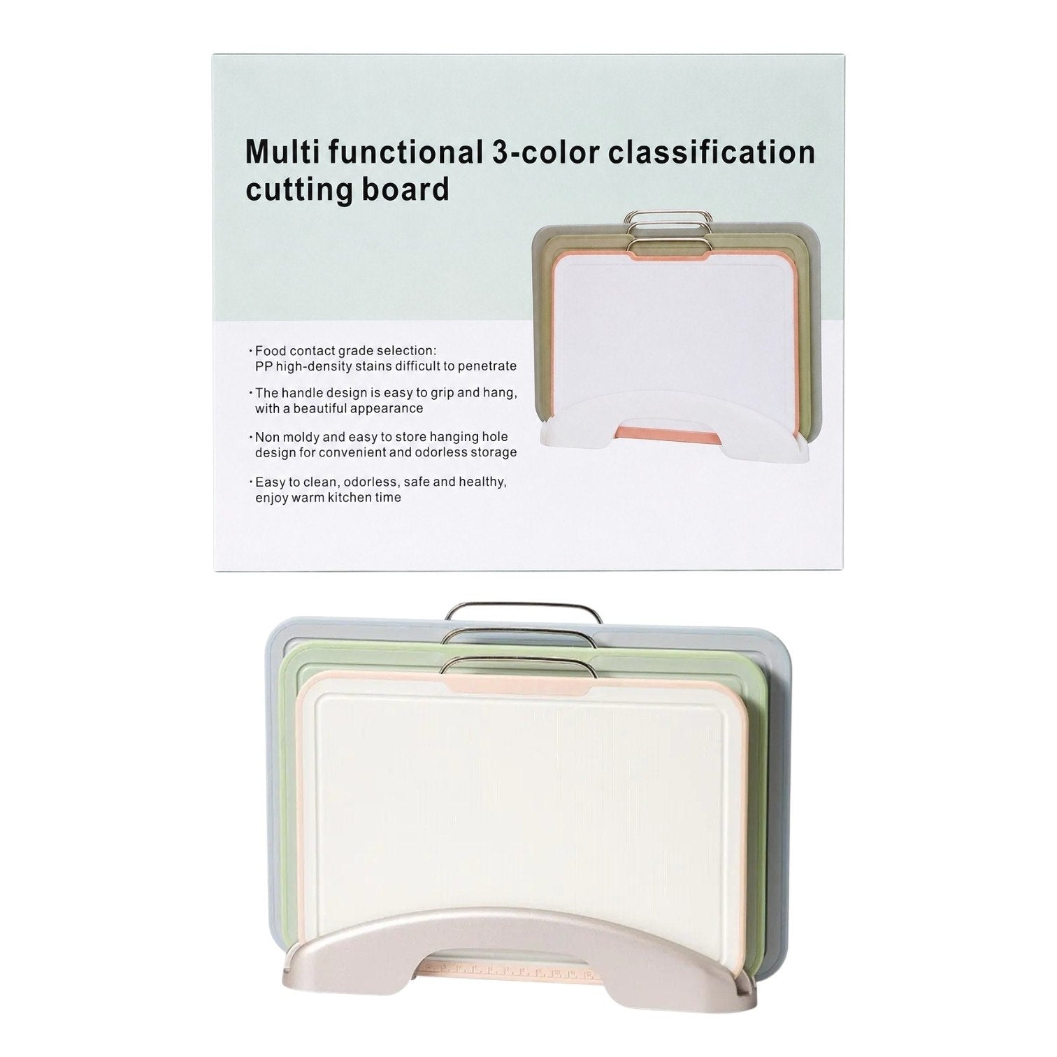 SET DE TABLAS DE CORTAR MULTIFUNCIONALES CON SISTEMA DE CLASIFICACIÓN HIGIÉNICA POR COLORES