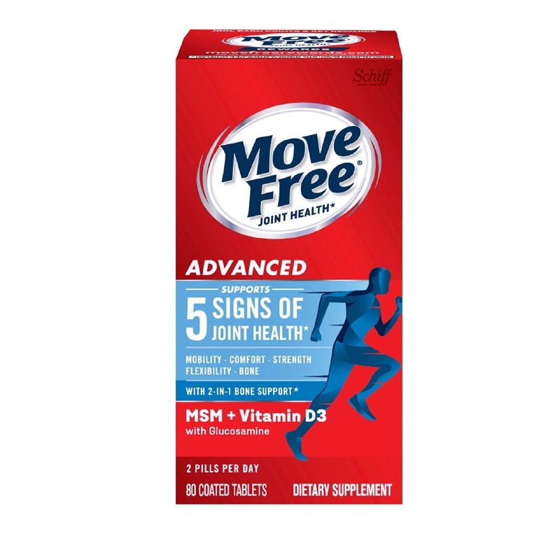 SUPLEMENTO PARA EL CUIDADO DE LAS ARTICULACIONES Y HUESOS CON MSM Y VITAMINA D3 MOVE FREE 80UND