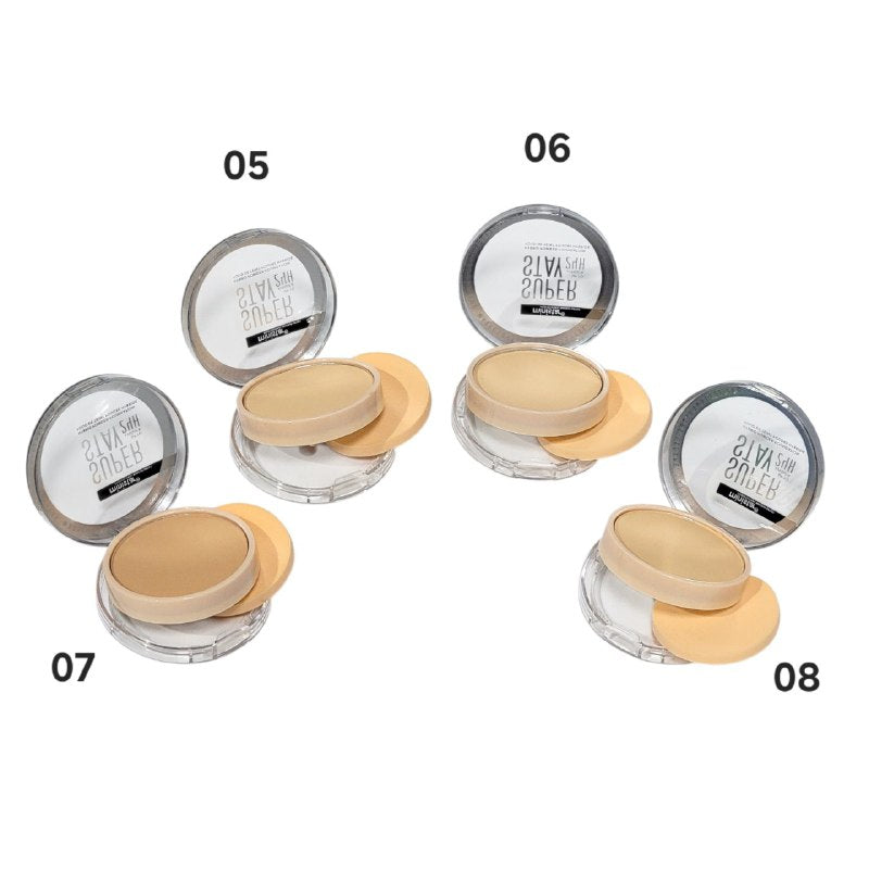 BASE DE MAQUILLAJE EN POLVO HIBRIDA DUPE DE MAYBELLINE, ASPECTO MATE DE LARGA DURACION MINISTAR 8G