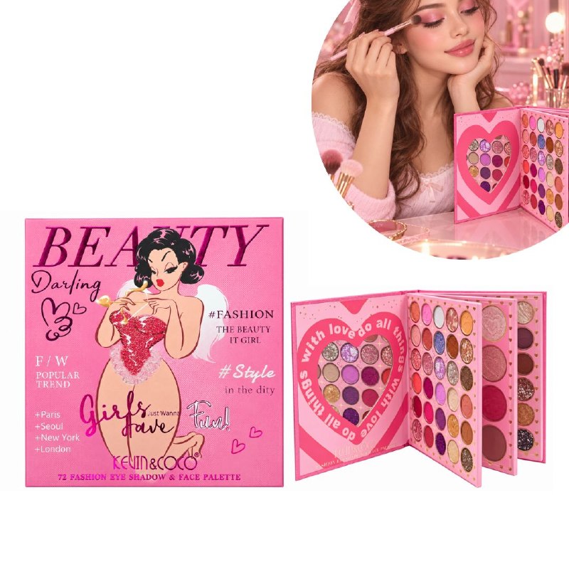 PALETA DE SOMBRAS Y MAQUILLAJE MULTIFUNCIONAL PARA OJOS Y ROSTRO KEVIN & COCO