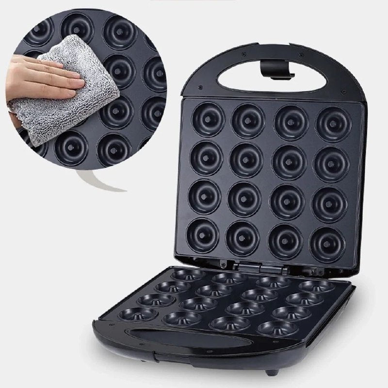 MAQUINA DE MINI DONAS, CAPACIDAD DE 16 DONAS A LA VEZ, POTENCIA DE 1400W, ALTO VOLTAJE, FACIL DE LIMPIAR, CALEFACCION DOBLE CARA SOKANY SK-08002