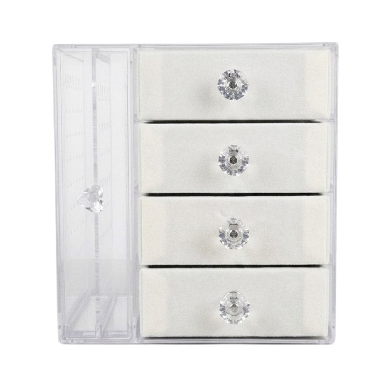 ORGANIZADOR JOYERO CON GANCHOS Y COMPARTIMIENTOS ESPECIALES DE 4 NIVELES 18CMX21CMX13CM