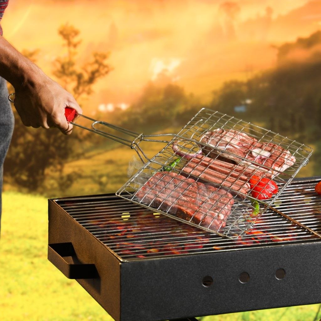 RED PARA BARBACOA PLEGABLE EVITAR QUE LOS ALIMENTOS SE PEGUEN XINWAN 34X22CM