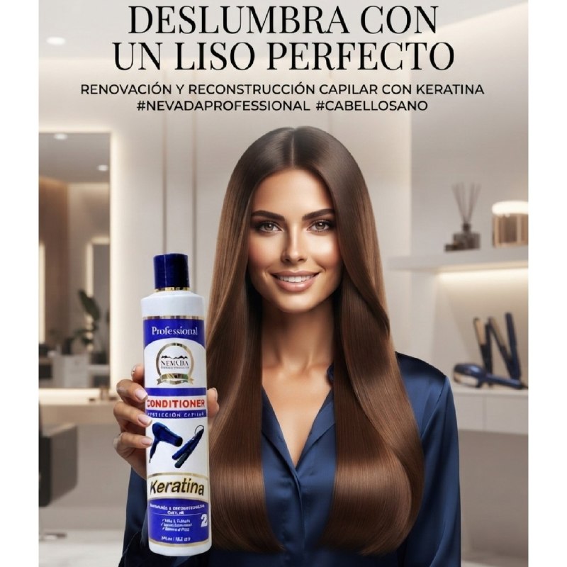 ACONDICIONADOR DE QUERATINA PROTECCION PARA EL CABELLO Y APORTA BRILLO NEVADA 510ML