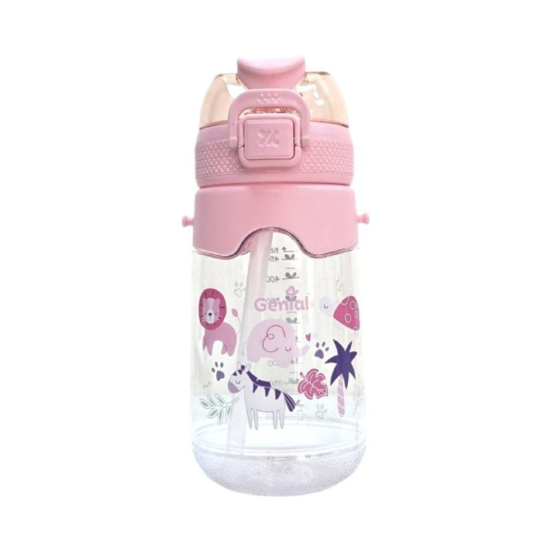 BOTE DE AGUA INFANTIL ERGONOMICA CON DISEÑO DE ANIMALES GENIAL 600ML