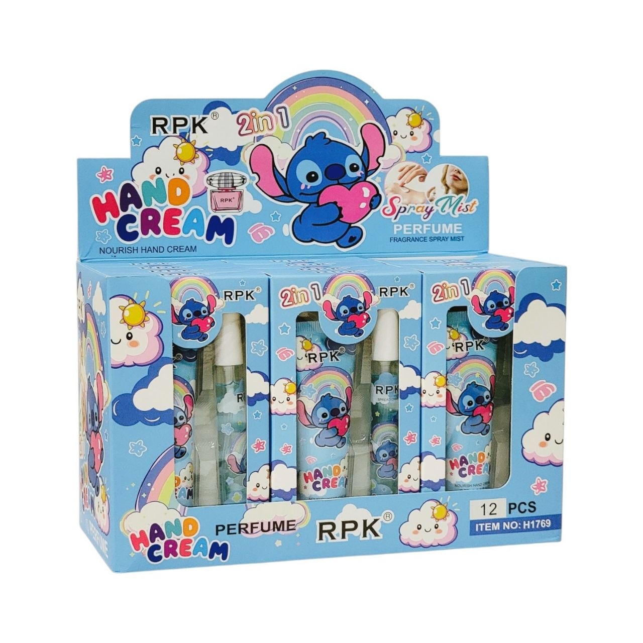 SET DE CREMA PARA MANOS Y PERFUME DEL PERSONAJE STITCH AROMA DE LARGA DURACION RPK 30ML + 10ML