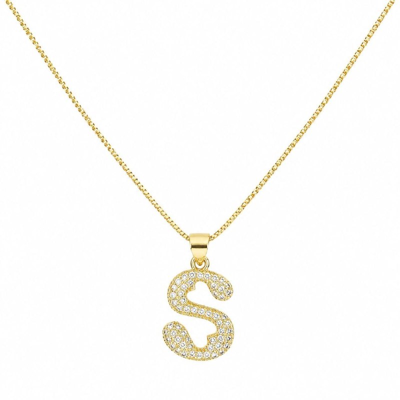 GARGANTILLA DE ENCHAPE PARA DAMA CON DISEÑO DE LETRA S 2.3CM