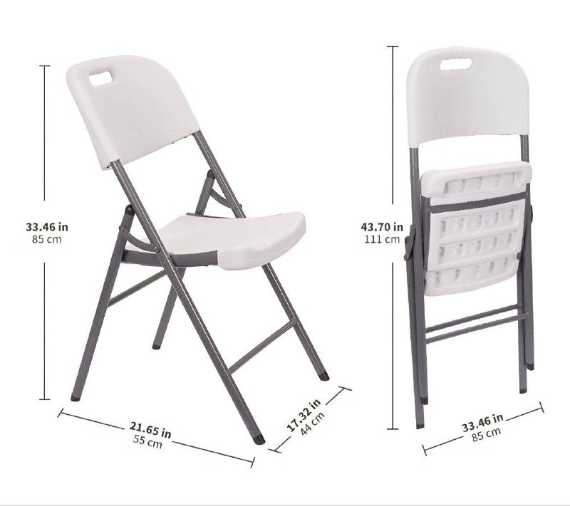 SILLA PLEGABLE DE PLASTICO PORTATIL REFORZADA CAPACIDAD 350LBS