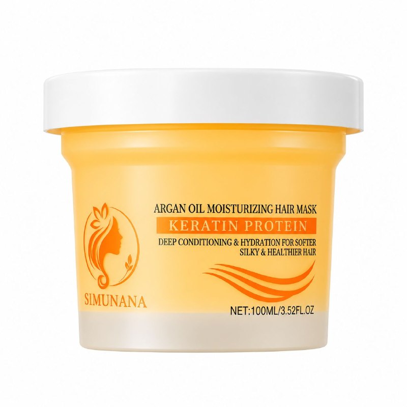 MASCARILLA CAPILAR HIDRATANTE PARA CABELLO SECO O DAÑADO DE ACEITE DE ARGAN Y PROTEINA DE KERATINA SIMUNANA 100ML