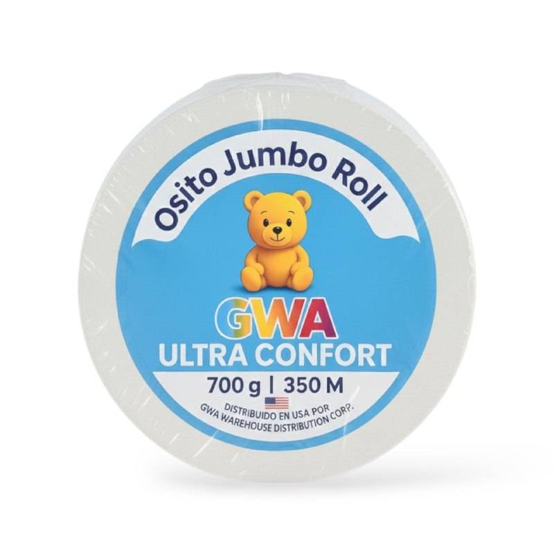 PAPEL HIGIENICO EN ROLLO JUMBO PARA DISPENSADOR DE PAPEL GWA OSITO 700G