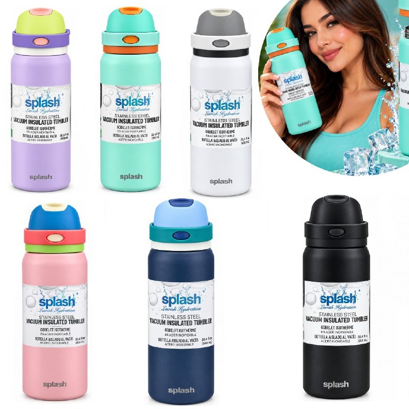 BOTE TERMICO DE ACERO INOXIDABLE SPLASH 900ML