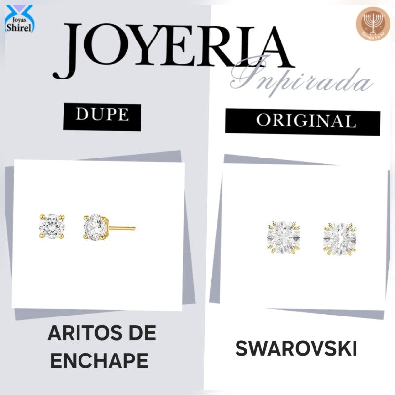 SET DE 3 PARES DE ARITOS DE ENCHAPE PARA DAMA CON DISEÑO DE MARIPOSA (DUPE DE SWAROVSKI)