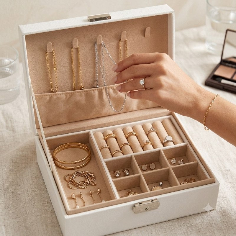 ORGANIZADOR JOYERO MANTENER TUS JOYAS Y ACCESORIOS PROTEGIDOS, ORDENADOS  23x17x7CM