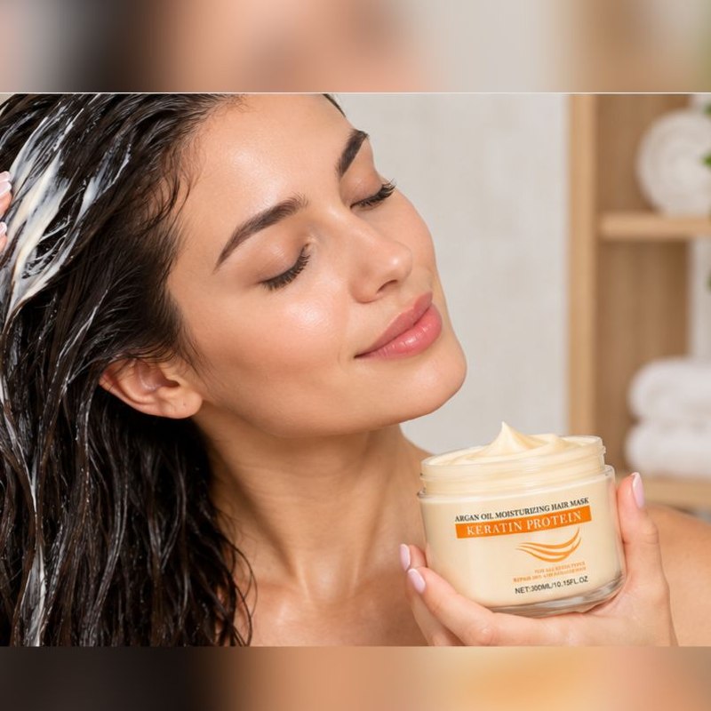 MASCARILLA CAPILAR HIDRATANTE ACONDICIONADORA Y RESTAURADORA DE ACEITE DE ARGAN Y PROTEINA DE KERATINA SIMUNANA 300ML