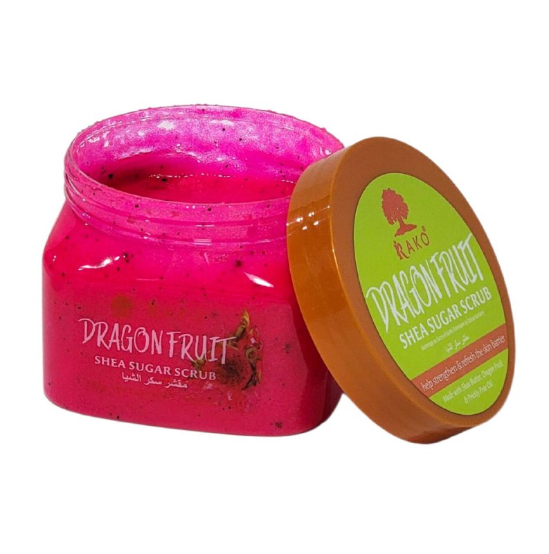 EXFOLIANTE CORPORAL NUTRITIVO CON EXTRACTO DE PITAHAYA Y MANTECA DE KARITE RAKO 550G