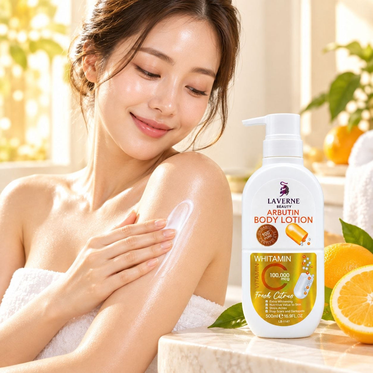LOCION CORPORAL DE ARBUTINA CON VITAMINA C LAVERNE BEAUTY 500ML