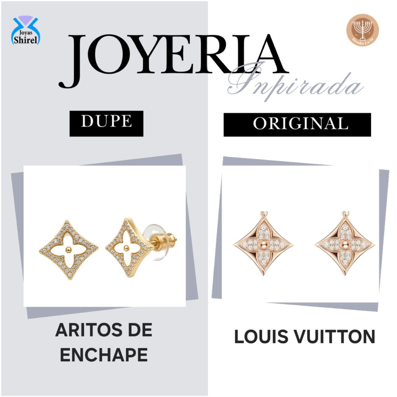 ARITOS DE ENCHAPE PARA DAMA CON DISENO DE ROMBO FLORAL CON MADREPERLA Y CRISTALES 1CM